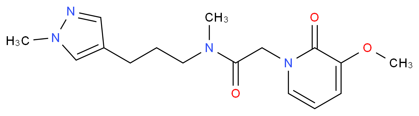2-(3-methoxy-2-oxopyridin-1(2H)-yl)-N-methyl-N-[3-(1-methyl-1H-pyrazol-4-yl)propyl]acetamide_分子结构_CAS_)