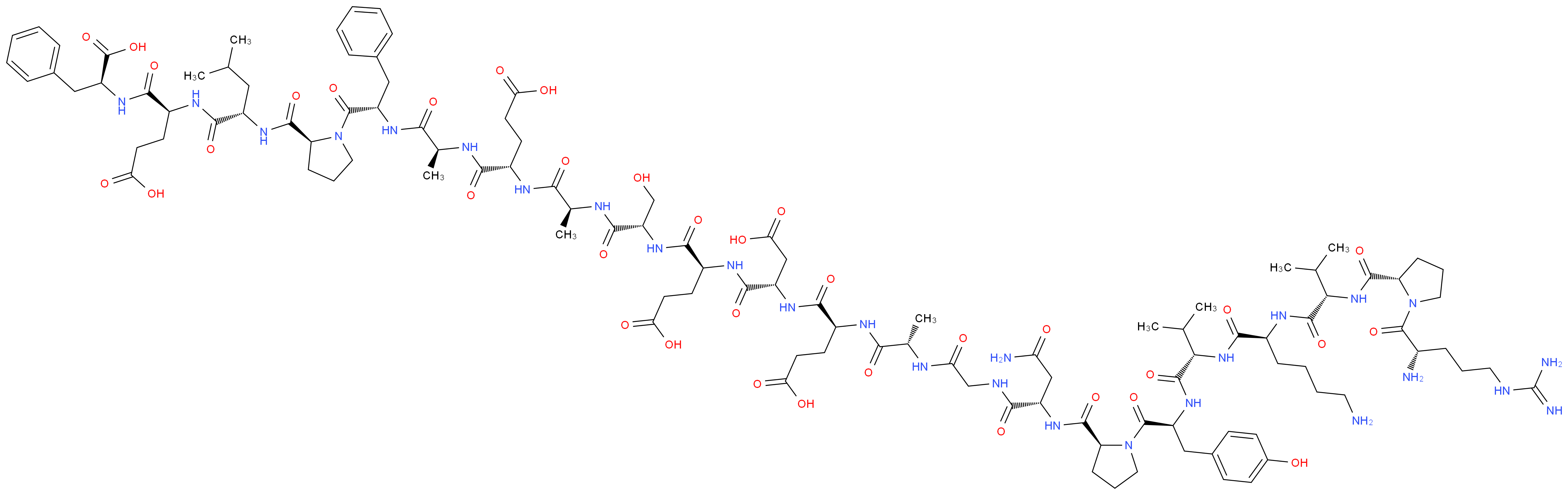 (4S)-4-[(2S)-2-[(2S)-2-[(2S)-2-[(2S)-2-[(2S)-2-[(2S)-2-{2-[(2S)-2-{[(2S)-1-[(2S)-2-[(2S)-2-[(2S)-6-amino-2-[(2S)-2-{[(2S)-1-[(2S)-2-amino-5-carbamimidamidopentanoyl]pyrrolidin-2-yl]formamido}-3-methylbutanamido]hexanamido]-3-methylbutanamido]-3-(4-hydroxyphenyl)propanoyl]pyrrolidin-2-yl]formamido}-3-carbamoylpropanamido]acetamido}propanamido]-4-carboxybutanamido]-3-carboxypropanamido]-4-carboxybutanamido]-3-hydroxypropanamido]propanamido]-4-{[(1S)-1-{[(2S)-1-[(2S)-2-{[(1S)-1-{[(1S)-3-carboxy-1-{[(1S)-1-carboxy-2-phenylethyl]carbamoyl}propyl]carbamoyl}-3-methylbutyl]carbamoyl}pyrrolidin-1-yl]-1-oxo-3-phenylpropan-2-yl]carbamoyl}ethyl]carbamoyl}butanoic acid_分子结构_CAS_53917-42-3