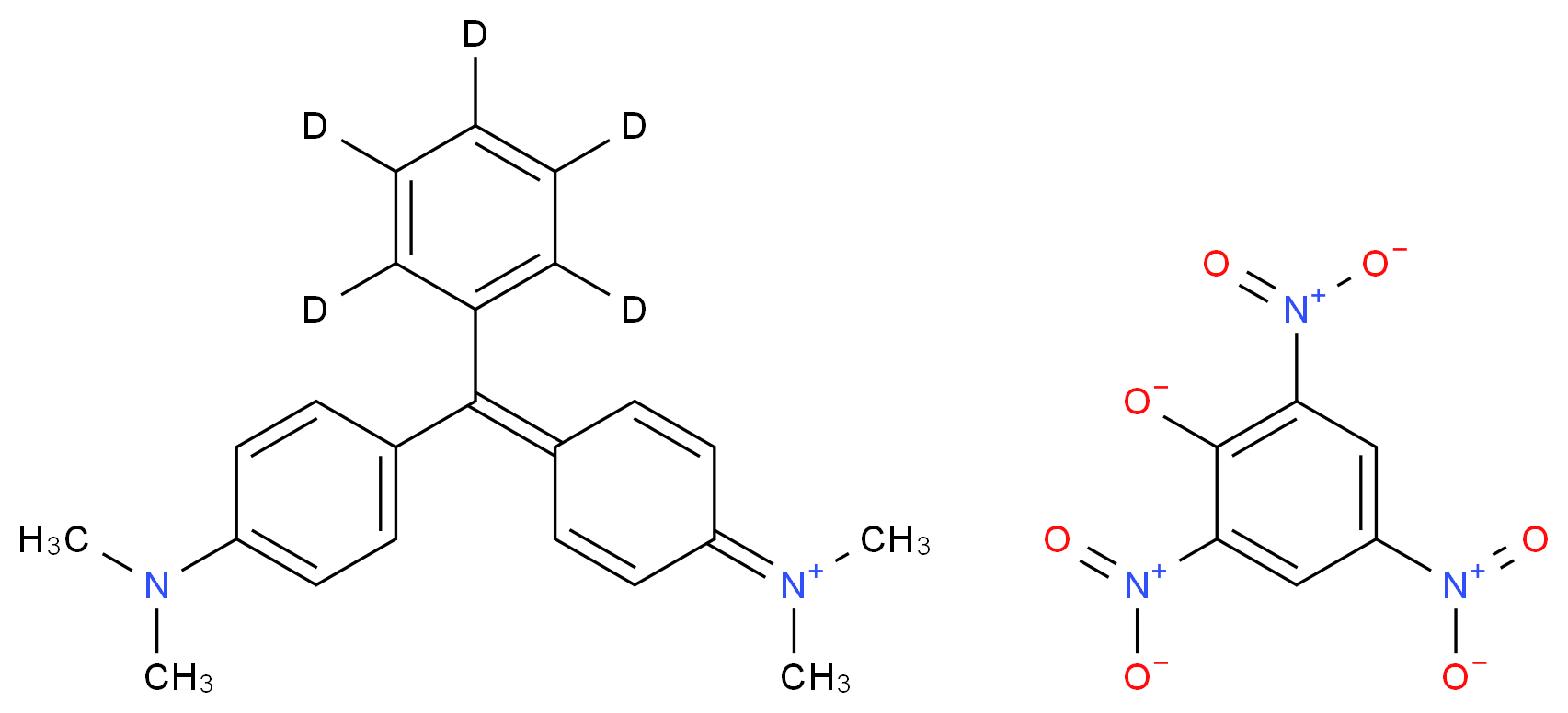 4-{[4-(dimethylamino)phenyl](<sup>2</sup>H<sub>5</sub>)phenylmethylidene}-N,N-dimethylcyclohexa-2,5-dien-1-iminium 2,4,6-trinitrobenzen-1-olate_分子结构_CAS_1258668-21-1