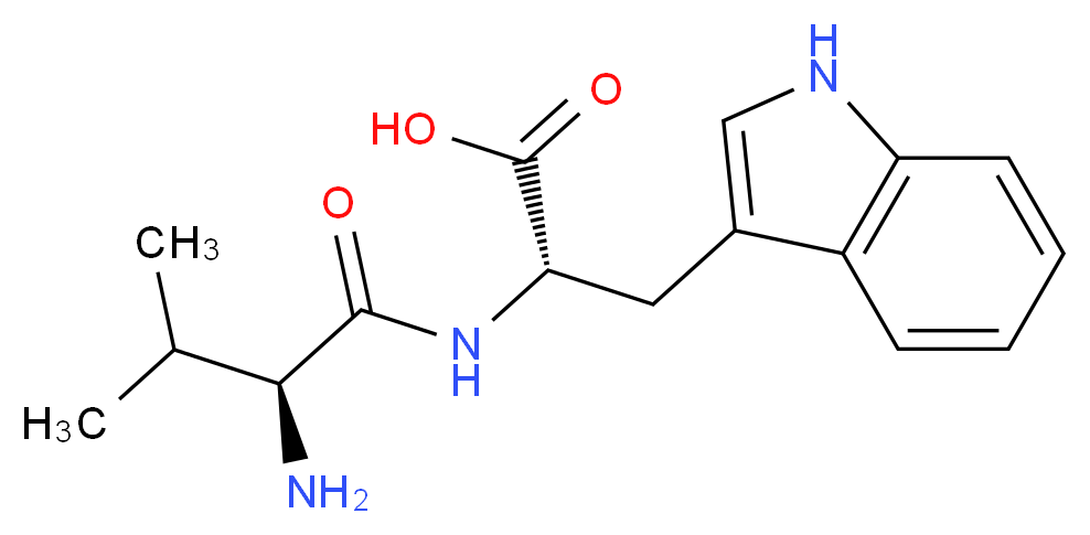 (2S)-2-[(2S)-2-amino-3-methylbutanamido]-3-(1H-indol-3-yl)propanoic acid_分子结构_CAS_24587-37-9