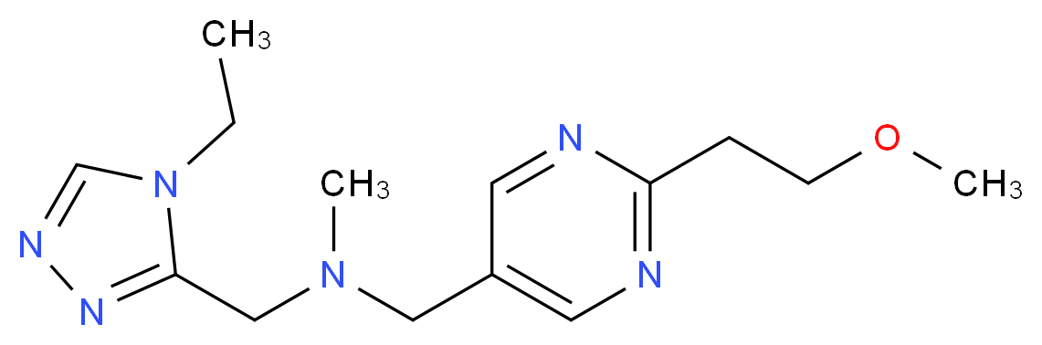 1-(4-ethyl-4H-1,2,4-triazol-3-yl)-N-{[2-(2-methoxyethyl)pyrimidin-5-yl]methyl}-N-methylmethanamine_分子结构_CAS_)