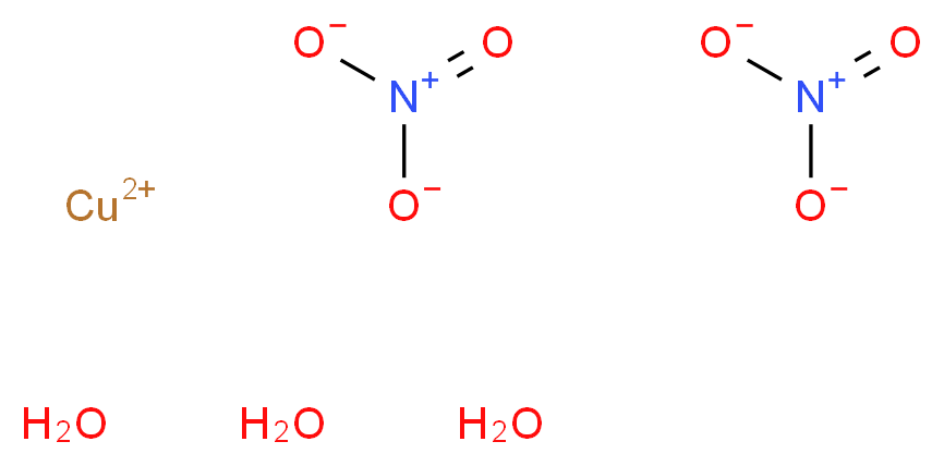 copper(2+) ion bis(nitrooxidane) trihydrate_分子结构_CAS_10031-43-3