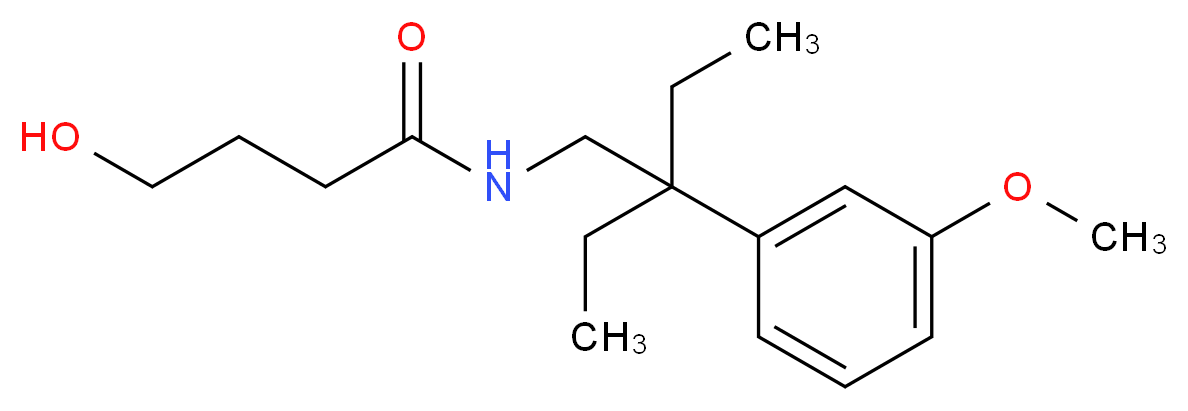 N-[2-ethyl-2-(3-methoxyphenyl)butyl]-4-hydroxybutanamide_分子结构_CAS_15687-14-6