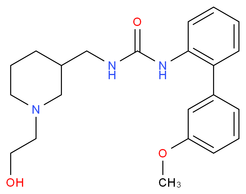 N-{[1-(2-hydroxyethyl)piperidin-3-yl]methyl}-N'-(3'-methoxybiphenyl-2-yl)urea_分子结构_CAS_)