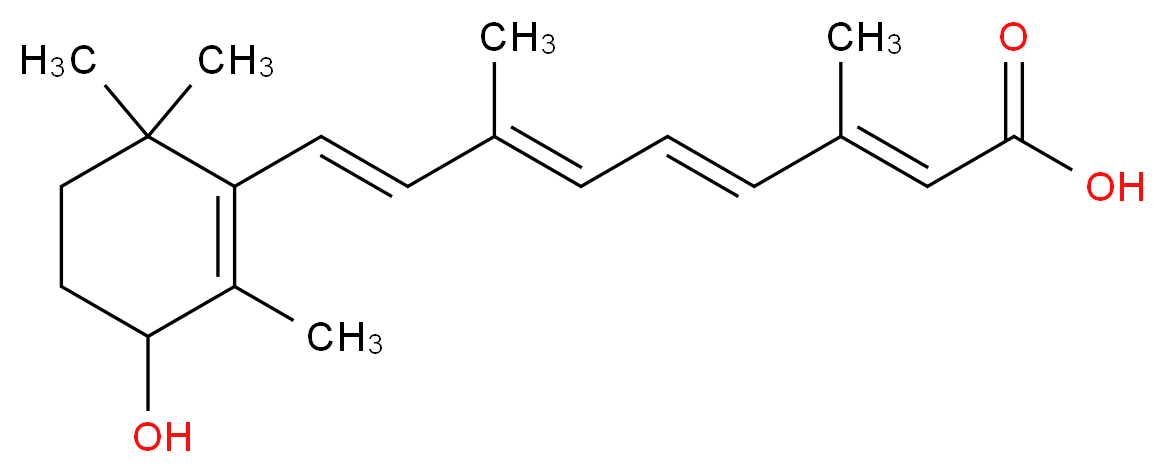 (2E,4E,6E,8E)-9-(3-hydroxy-2,6,6-trimethylcyclohex-1-en-1-yl)-3,7-dimethylnona-2,4,6,8-tetraenoic acid_分子结构_CAS_66592-72-1