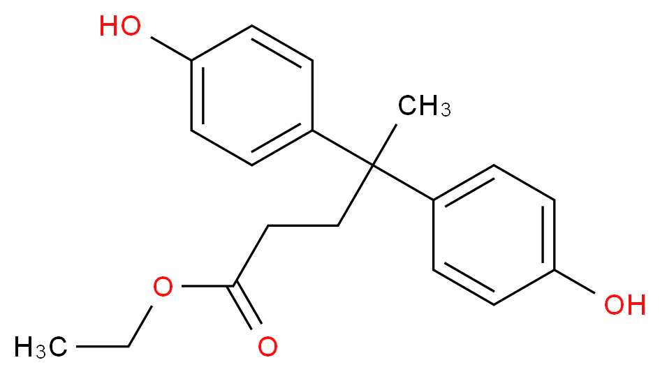 ethyl 4,4-bis(4-hydroxyphenyl)pentanoate_分子结构_CAS_7297-86-1