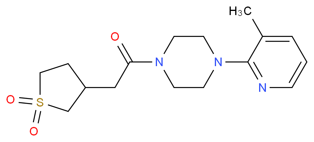 1-[(1,1-dioxidotetrahydro-3-thienyl)acetyl]-4-(3-methyl-2-pyridinyl)piperazine_分子结构_CAS_)