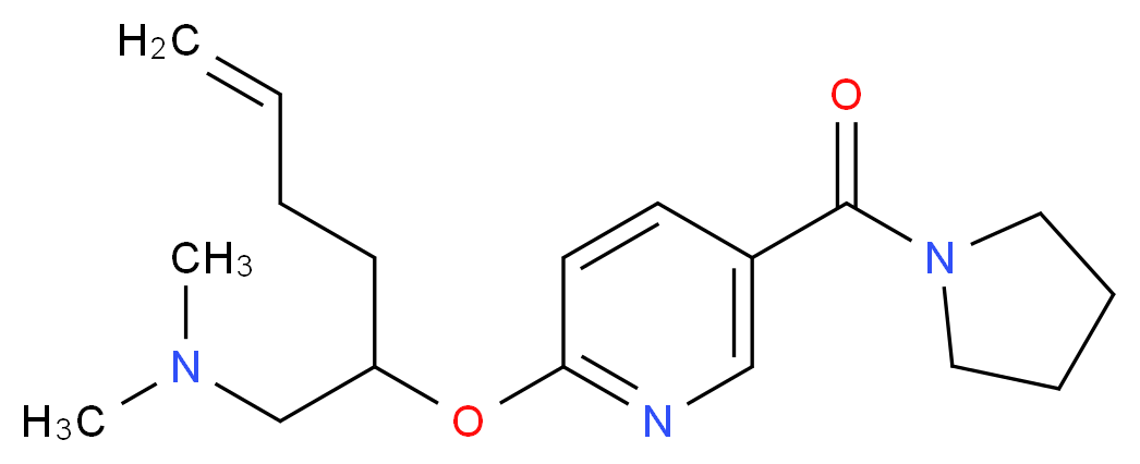 N,N-dimethyl-2-{[5-(pyrrolidin-1-ylcarbonyl)pyridin-2-yl]oxy}hex-5-en-1-amine_分子结构_CAS_)