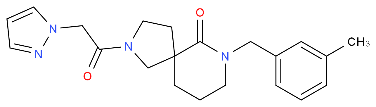 7-(3-methylbenzyl)-2-(1H-pyrazol-1-ylacetyl)-2,7-diazaspiro[4.5]decan-6-one_分子结构_CAS_)
