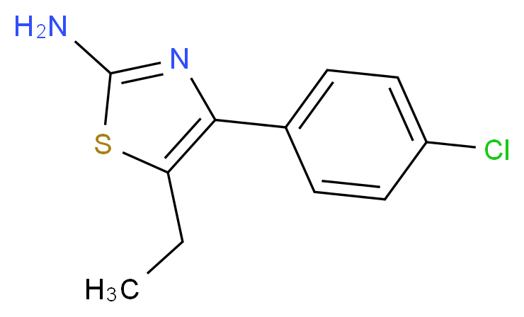 4-(4-Chlorophenyl)-5-ethyl-1,3-thiazol-2-amine_分子结构_CAS_)