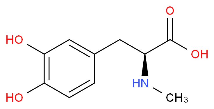 (2S)-3-(3,4-dihydroxyphenyl)-2-(methylamino)propanoic acid_分子结构_CAS_70152-53-3