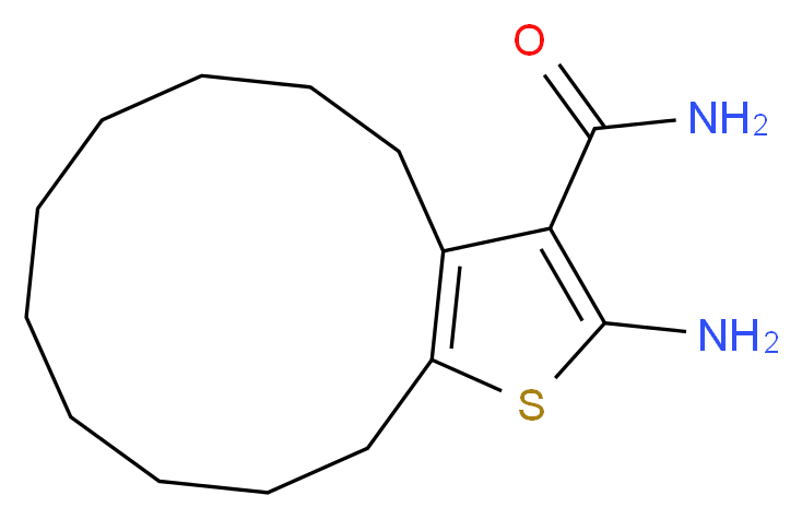 2-Amino-4,5,6,7,8,9,10,11,12,13-decahydrocyclododeca[b]thiophene-3-carboxamide_分子结构_CAS_)