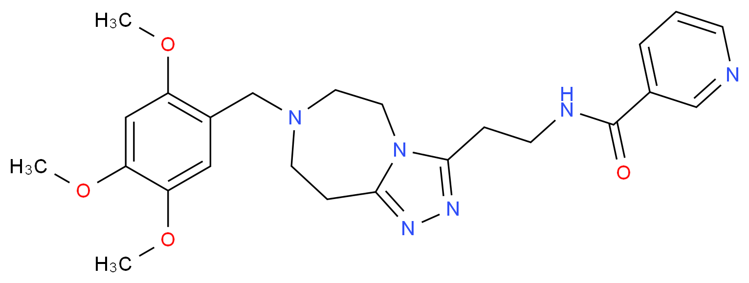 N-{2-[7-(2,4,5-trimethoxybenzyl)-6,7,8,9-tetrahydro-5H-[1,2,4]triazolo[4,3-d][1,4]diazepin-3-yl]ethyl}nicotinamide_分子结构_CAS_)