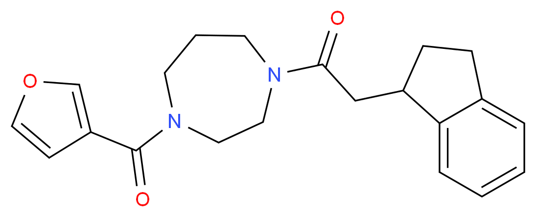1-(2,3-dihydro-1H-inden-1-ylacetyl)-4-(3-furoyl)-1,4-diazepane_分子结构_CAS_)