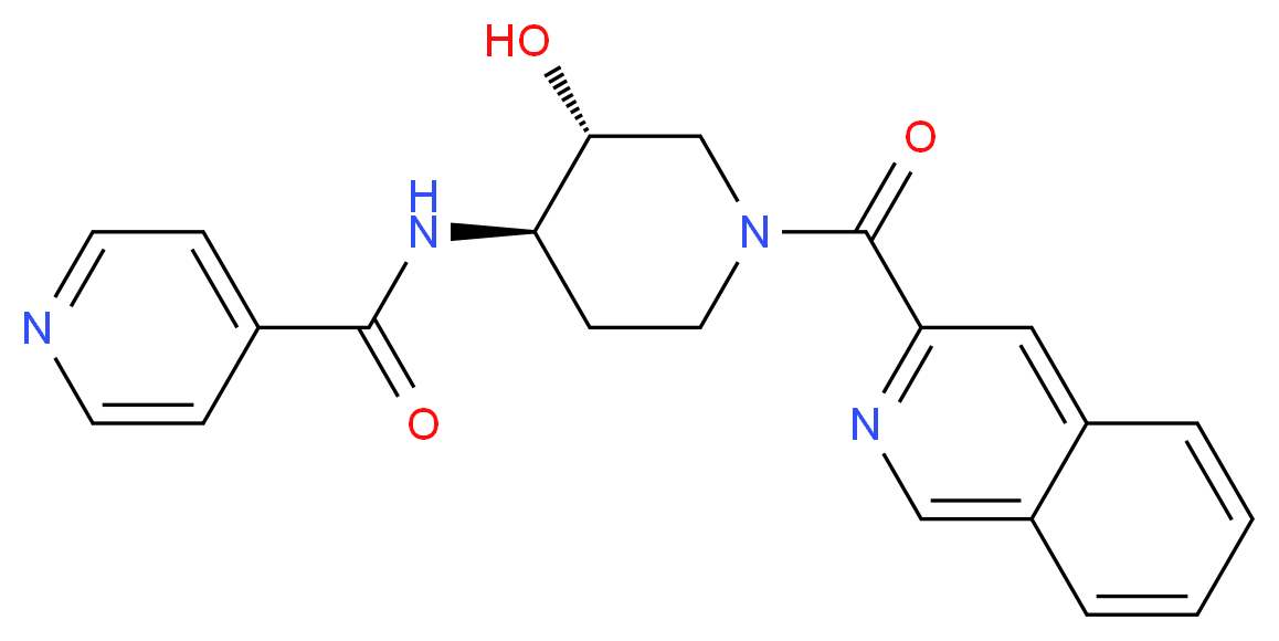 N-[(3R*,4R*)-3-hydroxy-1-(isoquinolin-3-ylcarbonyl)piperidin-4-yl]isonicotinamide_分子结构_CAS_)