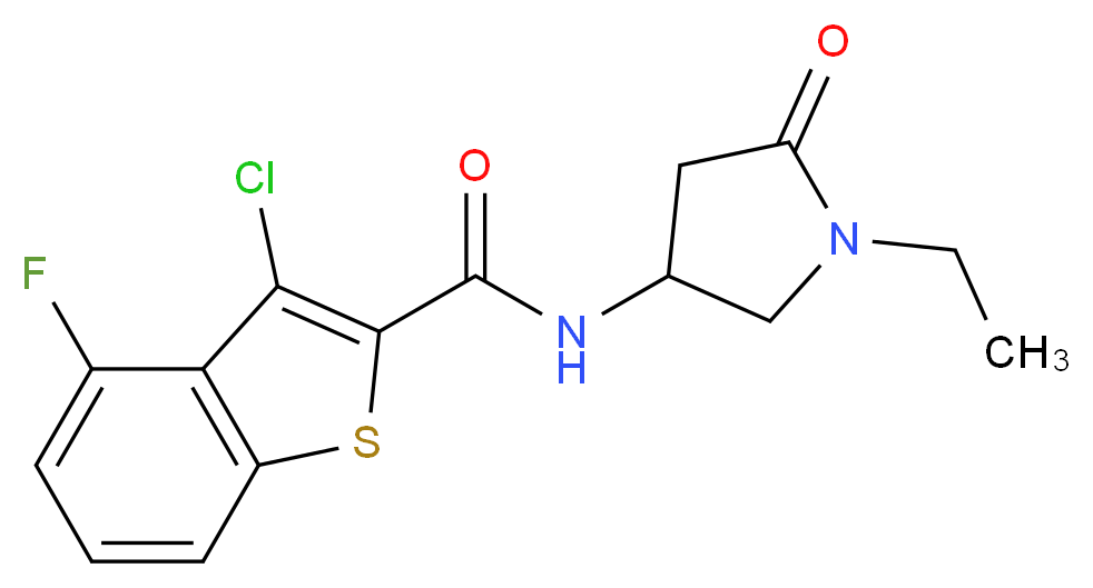 3-chloro-N-(1-ethyl-5-oxo-3-pyrrolidinyl)-4-fluoro-1-benzothiophene-2-carboxamide_分子结构_CAS_)
