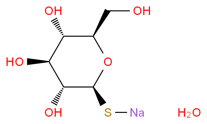 (2R,3S,4S,5R,6S)-2-(hydroxymethyl)-6-(sodiosulfanyl)oxane-3,4,5-triol hydrate_分子结构_CAS_255818-98-5