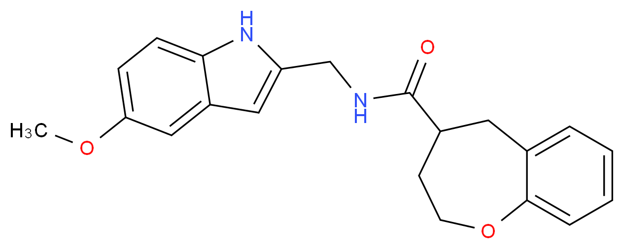 N-[(5-methoxy-1H-indol-2-yl)methyl]-2,3,4,5-tetrahydro-1-benzoxepine-4-carboxamide_分子结构_CAS_)
