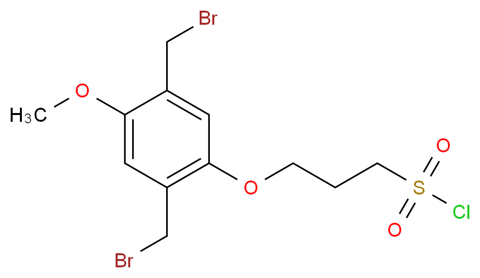 3-[2,5-bis(bromomethyl)-4-methoxyphenoxy]propane-1-sulfonyl chloride_分子结构_CAS_480439-40-5