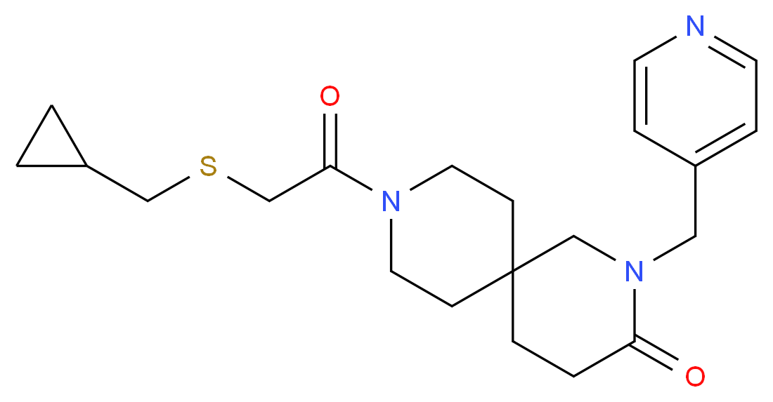 9-{[(cyclopropylmethyl)thio]acetyl}-2-(pyridin-4-ylmethyl)-2,9-diazaspiro[5.5]undecan-3-one_分子结构_CAS_)
