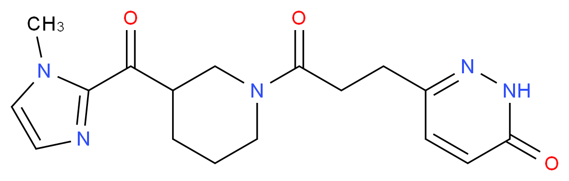6-(3-{3-[(1-methyl-1H-imidazol-2-yl)carbonyl]-1-piperidinyl}-3-oxopropyl)-3(2H)-pyridazinone_分子结构_CAS_)