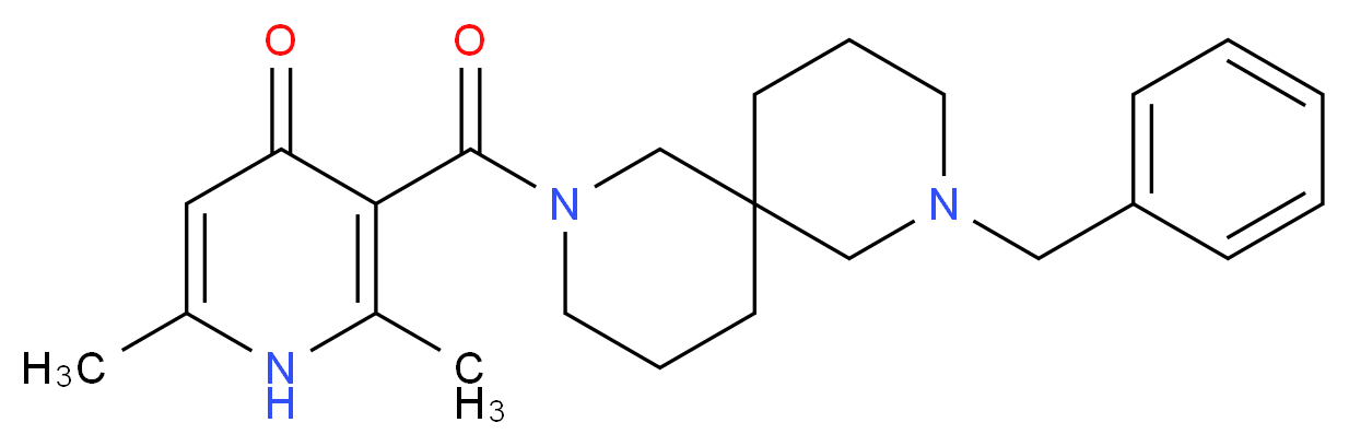 3-[(8-benzyl-2,8-diazaspiro[5.5]undec-2-yl)carbonyl]-2,6-dimethyl-4(1H)-pyridinone_分子结构_CAS_)