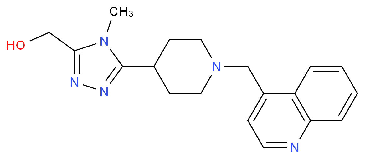 {4-methyl-5-[1-(quinolin-4-ylmethyl)piperidin-4-yl]-4H-1,2,4-triazol-3-yl}methanol_分子结构_CAS_)