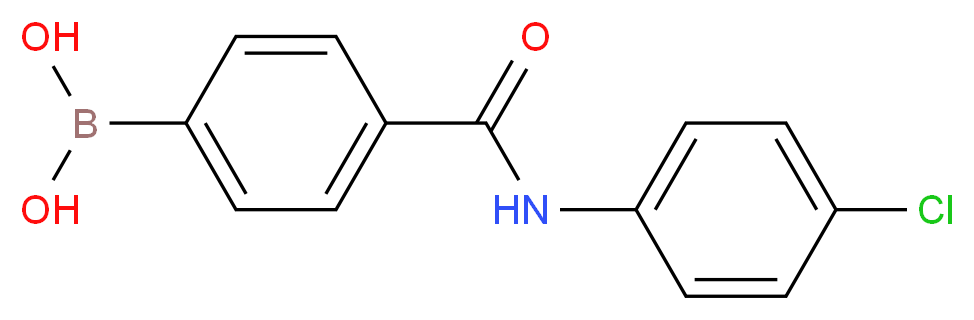 4-(4-氯苯基氨甲酰基)苯硼酸_分子结构_CAS_874288-02-5)