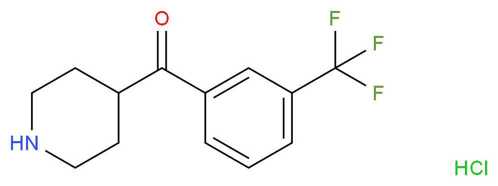 4-(3-Trifluoromethylbenzoyl)piperidine Hydrochloride_分子结构_CAS_64670-97-9)
