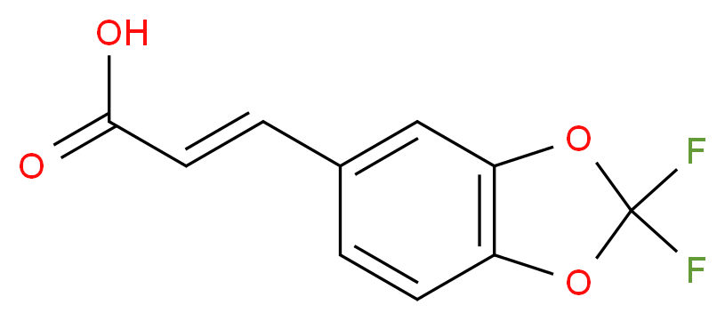 3-(2,2-Difluoro-1,3-benzodioxol-5-yl)-(2E)-propenoic acid_分子结构_CAS_721-13-1)
