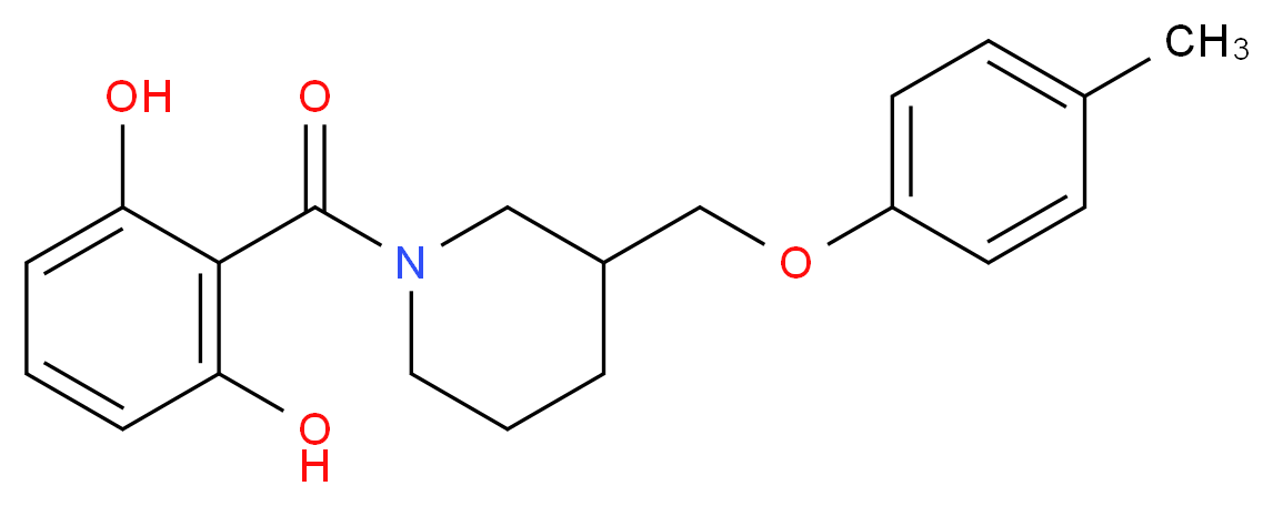 2-({3-[(4-methylphenoxy)methyl]piperidin-1-yl}carbonyl)benzene-1,3-diol_分子结构_CAS_)