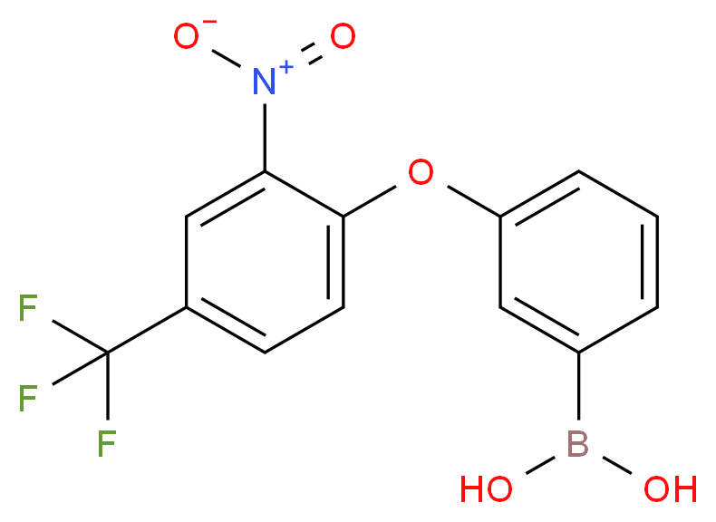 3-[2-Nitro-4-(trifluoromethyl)phenoxy]benzeneboronic acid_分子结构_CAS_1072945-94-8)