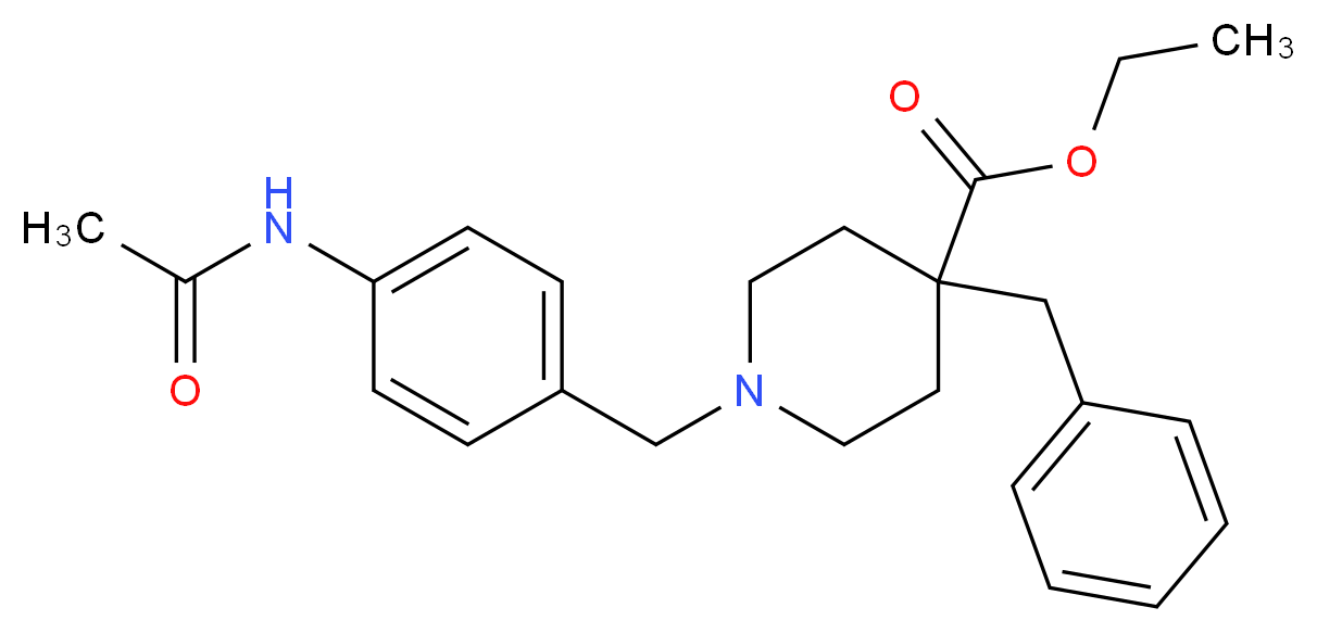 ethyl 1-[4-(acetylamino)benzyl]-4-benzyl-4-piperidinecarboxylate_分子结构_CAS_)