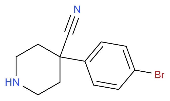 4-(4-bromophenyl)piperidine-4-carbonitrile_分子结构_CAS_1255666-69-3