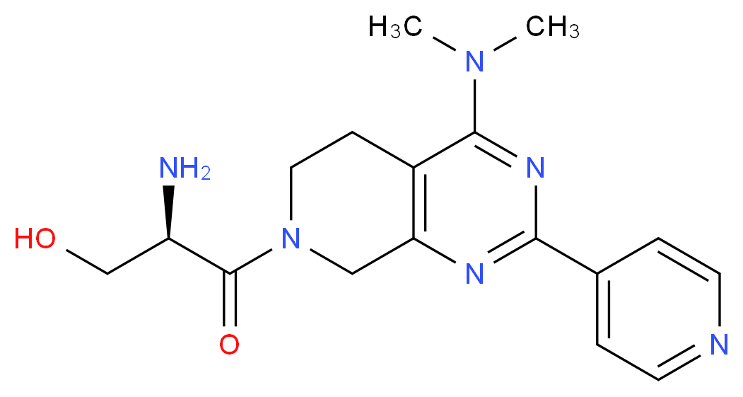 (2R)-2-amino-3-[4-(dimethylamino)-2-(4-pyridinyl)-5,8-dihydropyrido[3,4-d]pyrimidin-7(6H)-yl]-3-oxo-1-propanol_分子结构_CAS_)