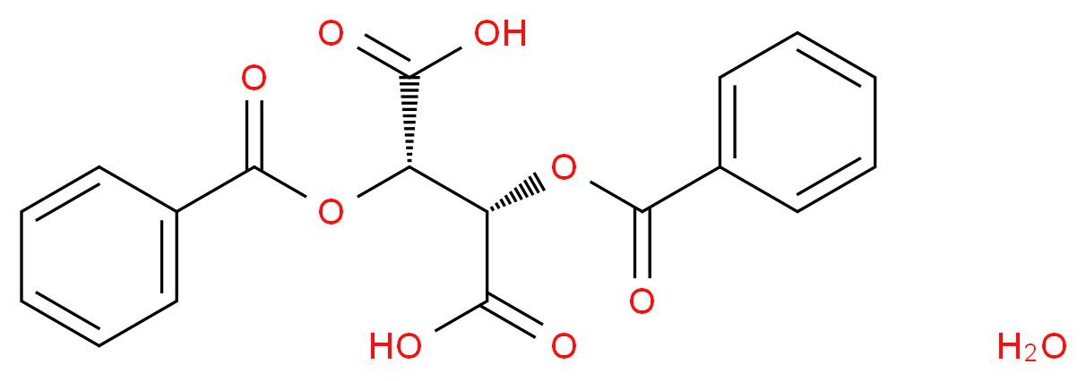 (2S,3S)-2,3-bis(benzoyloxy)butanedioic acid hydrate_分子结构_CAS_80822-15-7