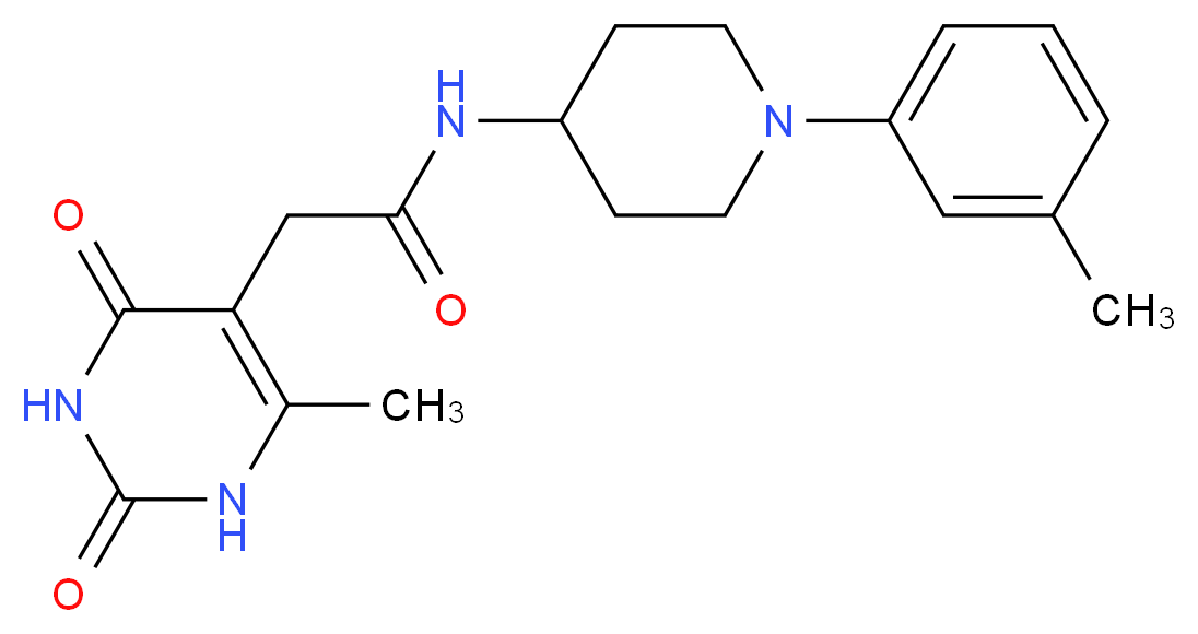 2-(6-methyl-2,4-dioxo-1,2,3,4-tetrahydropyrimidin-5-yl)-N-[1-(3-methylphenyl)piperidin-4-yl]acetamide_分子结构_CAS_)