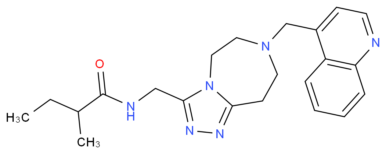 2-methyl-N-{[7-(4-quinolinylmethyl)-6,7,8,9-tetrahydro-5H-[1,2,4]triazolo[4,3-d][1,4]diazepin-3-yl]methyl}butanamide_分子结构_CAS_)