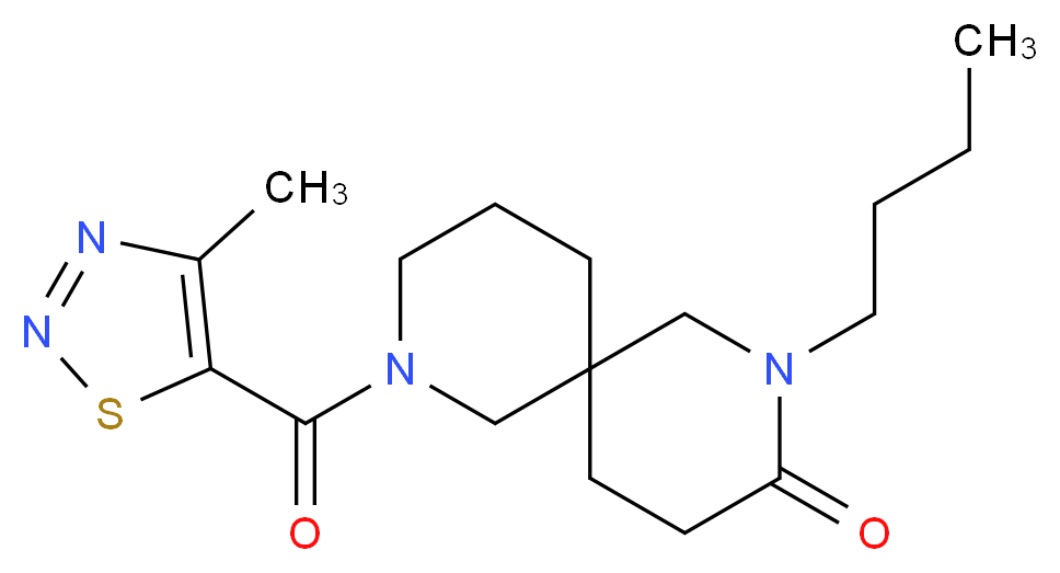 2-butyl-8-[(4-methyl-1,2,3-thiadiazol-5-yl)carbonyl]-2,8-diazaspiro[5.5]undecan-3-one_分子结构_CAS_)
