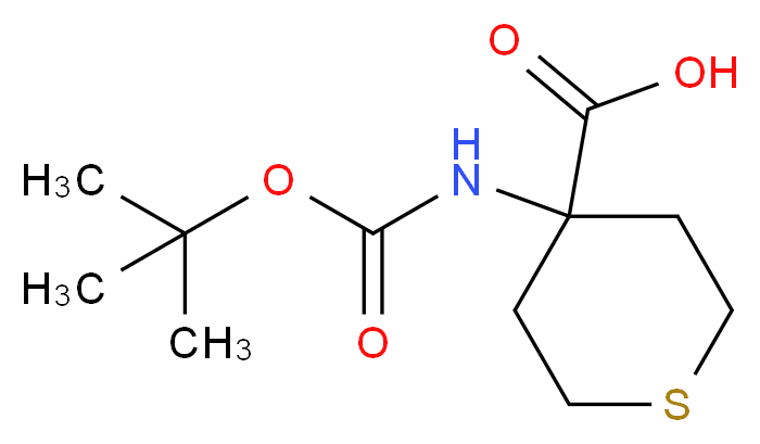 4-{[(tert-butoxy)carbonyl]amino}thiane-4-carboxylic acid_分子结构_CAS_108329-81-3