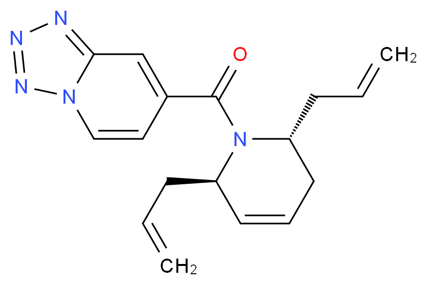 7-{[(2R*,6R*)-2,6-diallyl-3,6-dihydropyridin-1(2H)-yl]carbonyl}tetrazolo[1,5-a]pyridine_分子结构_CAS_)