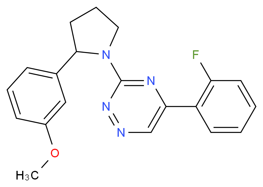 5-(2-fluorophenyl)-3-[2-(3-methoxyphenyl)-1-pyrrolidinyl]-1,2,4-triazine_分子结构_CAS_)