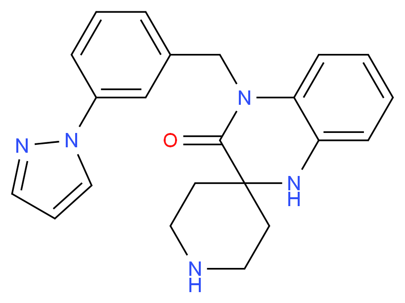 4'-[3-(1H-pyrazol-1-yl)benzyl]-1',4'-dihydro-3'H-spiro[piperidine-4,2'-quinoxalin]-3'-one_分子结构_CAS_)