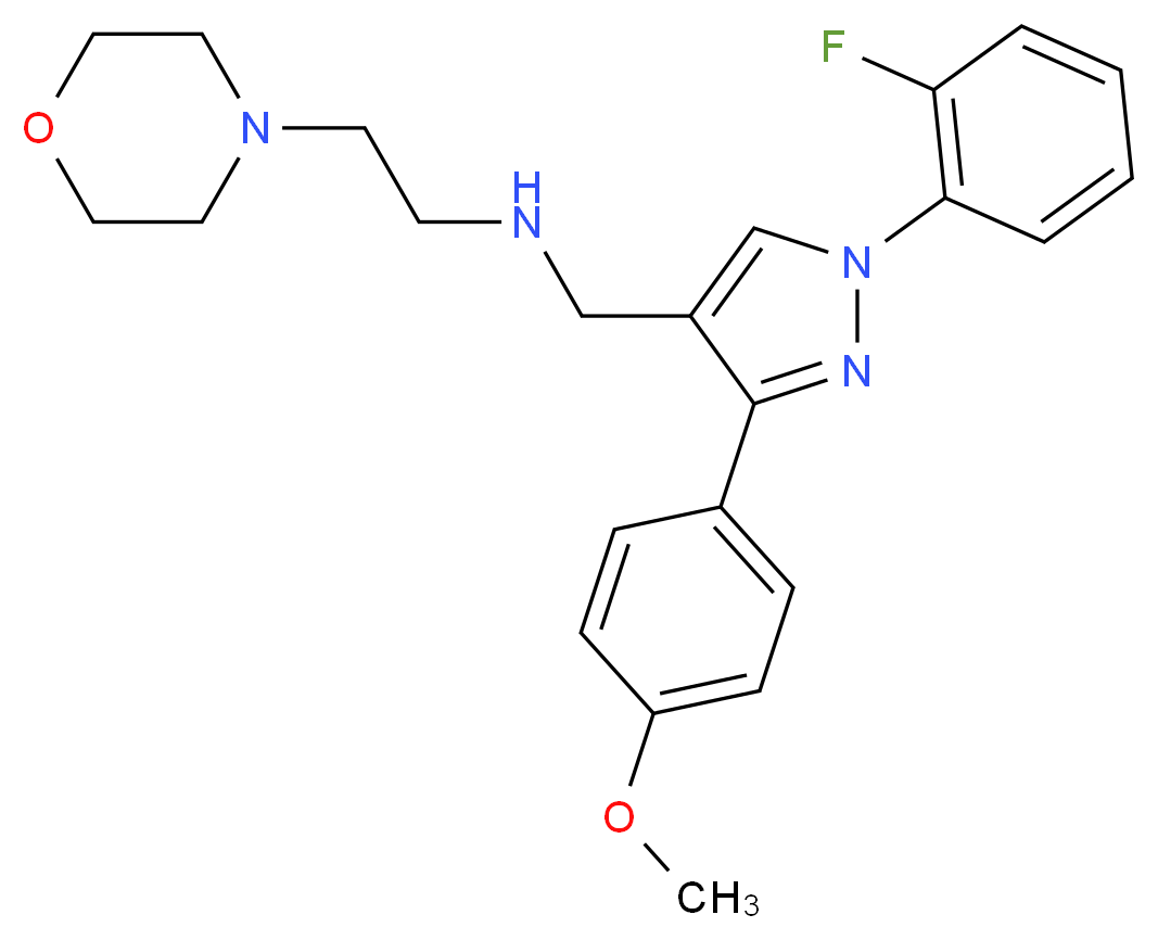 N-{[1-(2-fluorophenyl)-3-(4-methoxyphenyl)-1H-pyrazol-4-yl]methyl}-2-(4-morpholinyl)ethanamine_分子结构_CAS_)