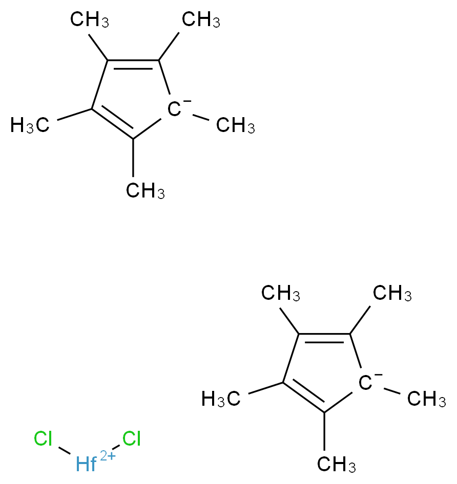 dichlorohafniumbis(ylium); bis(pentamethylcyclopenta-2,4-dien-1-ide)_分子结构_CAS_85959-83-7