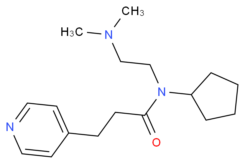 N-cyclopentyl-N-[2-(dimethylamino)ethyl]-3-pyridin-4-ylpropanamide_分子结构_CAS_)