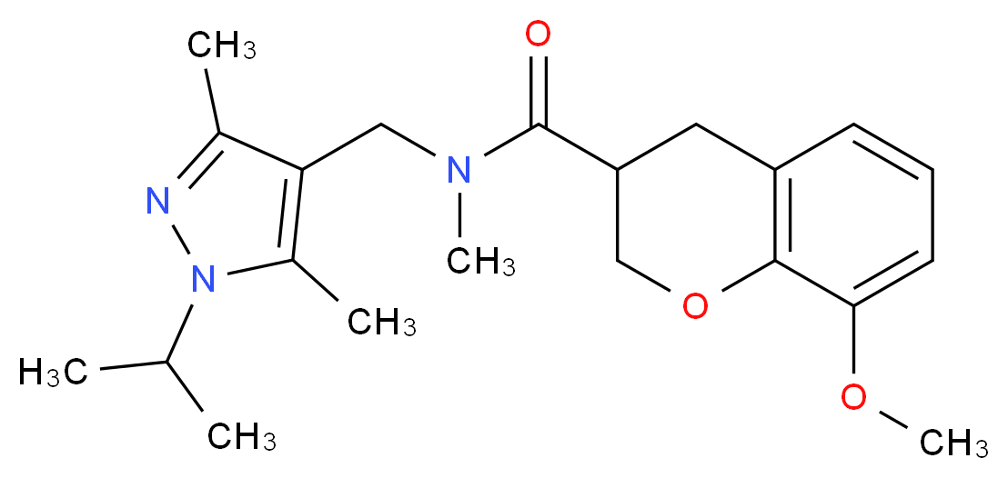 N-[(1-isopropyl-3,5-dimethyl-1H-pyrazol-4-yl)methyl]-8-methoxy-N-methyl-3-chromanecarboxamide_分子结构_CAS_)