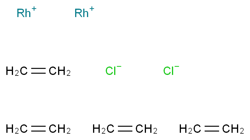 bis(λ<sup>1</sup>-rhodium(1+) ion) tetrakis(ethene) dichloride_分子结构_CAS_12081-16-2