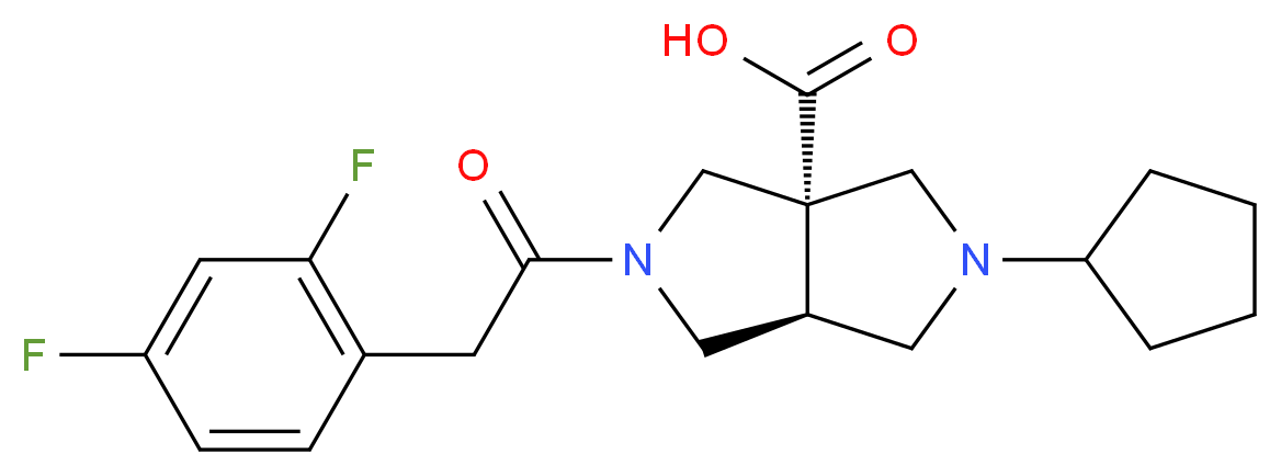 (3aS*,6aS*)-2-cyclopentyl-5-[(2,4-difluorophenyl)acetyl]hexahydropyrrolo[3,4-c]pyrrole-3a(1H)-carboxylic acid_分子结构_CAS_)