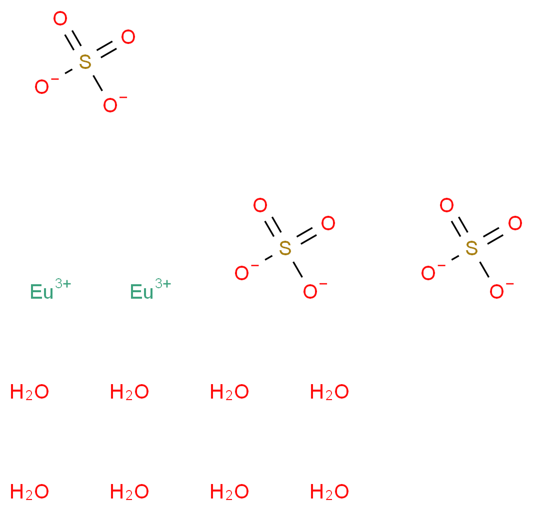 dieuropium(3+) ion octahydrate trisulfate_分子结构_CAS_10031-55-7